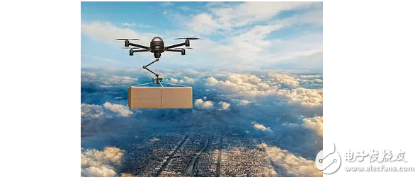 The drone is delivering the parcel. Do you dare to sign it?