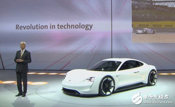 Porsche MissionE will be launched in 2019. 800V charging port can charge 80% of electricity in 15 minutes.