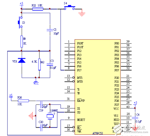 AT89C52 minimum system _AT89C52 minimum system circuit diagram sharing