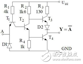 Diode and/or gate, triode non-gate circuit principle