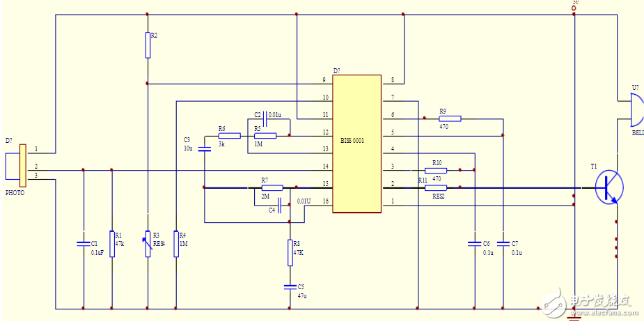 Alarm circuit design_pyroelectric sensor alarm circuit