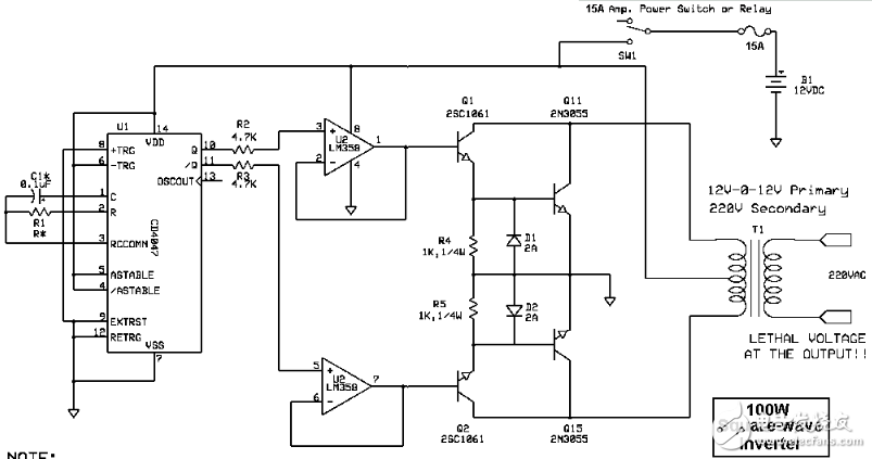 Cd4047 application circuit diagram (signal control circuit diagram, inverter circuit diagram)