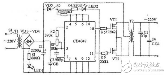 Cd4047 oscillator circuit diagram
