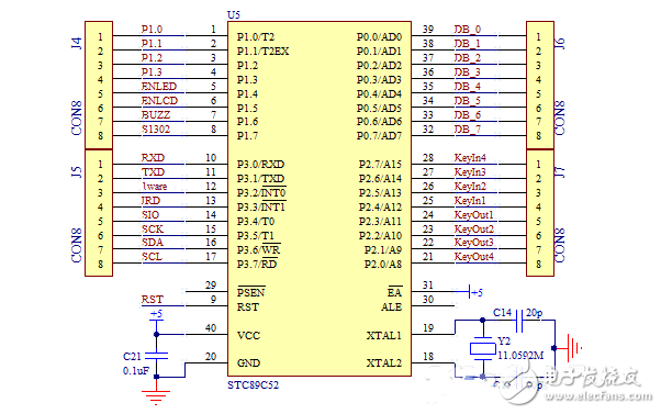 Single-chip RS485 communication interface, control line, schematic and program teaching examples