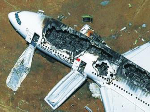 The plane crashed continuously