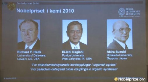 The 2010 Nobel Prize for Chemistry was announced (Figure)