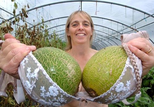 British peasant woman uses bras to support melons, D-cup proves most effective