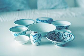 Variety of blue and white porcelain