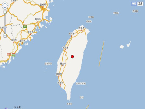 Earthquake of magnitude 4.6 in Nantou, Taiwan