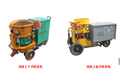 The difference between dry spraying machine and wet spraying machine in concrete spraying machine