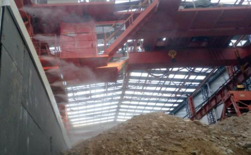 Application of spray mist dust-reducing system in shaft construction of subway