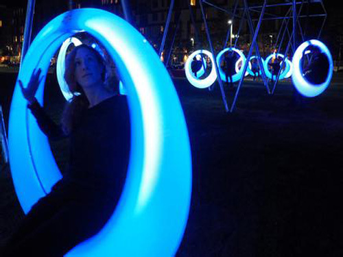 LED will create a glowing halo swing