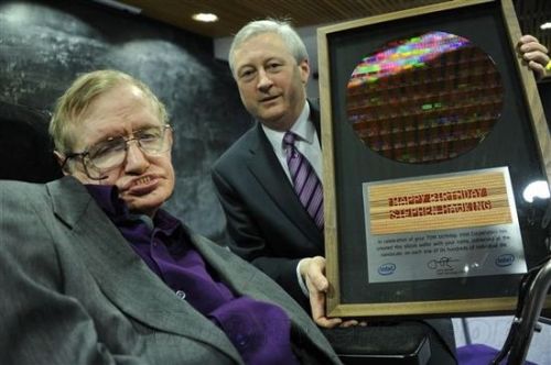 The most special gift Intel sent 70 wafers for Hawking