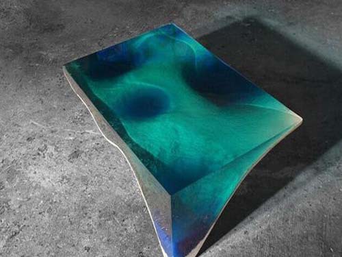 Elegant marble and acrylic glass table