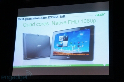 Acer push Tegra 3 quad-core tablet: with 10 inch 1080p screen