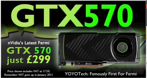 GeForce GTX 570 accepts bookings