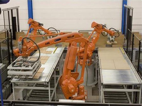 CNC lathe robot automatically loading and unloading