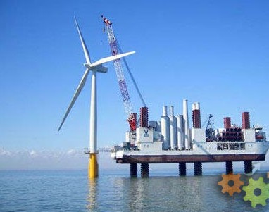 The largest offshore wind power plant in Britain sails