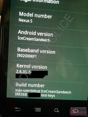 Android 4.0 spy shots appear Nexus S phone running