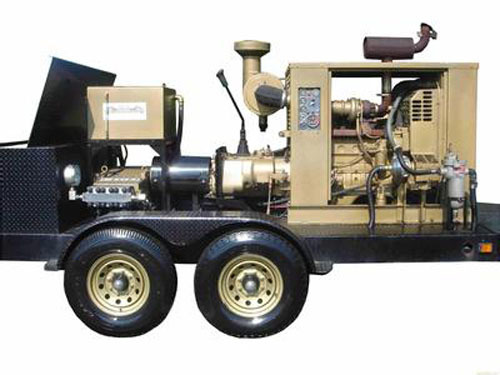 Industrial-grade high-pressure cleaner works