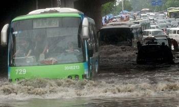 Driving in heavy rain