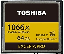 Toshiba Pushes Exceria Pro 2 Series CF Card 150MB/s