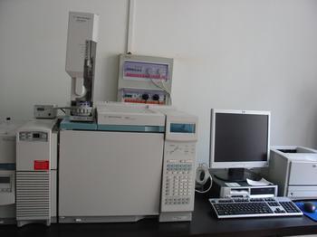 Gas chromatograph after peak injection solution