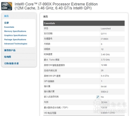 Intel's new six-core flagship Core i7-990X officially released