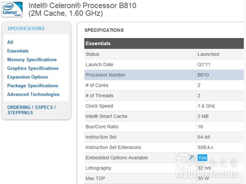 Sandy Bridge's first Celeron processor shipped