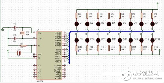 TIMER0 control flow light for single chip C language programming