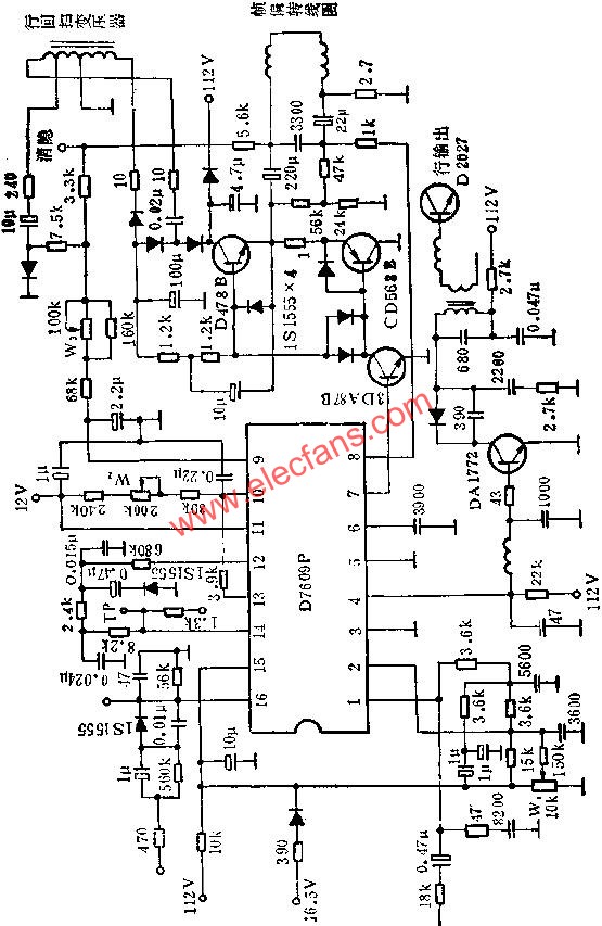 Application circuit diagram of D7609P field scanning circuit 