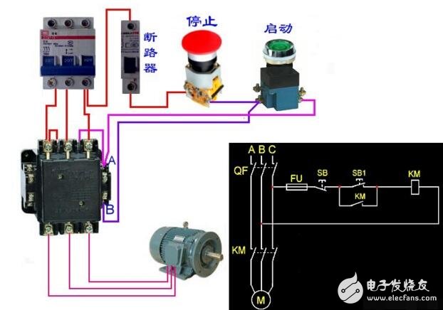 Generator automatic start and stop circuit diagram Daquan (contactor / pump start / stop / motor)