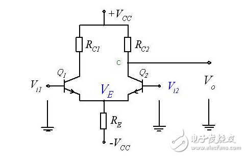 Analysis of differential amplifier circuit in analog electronic circuit