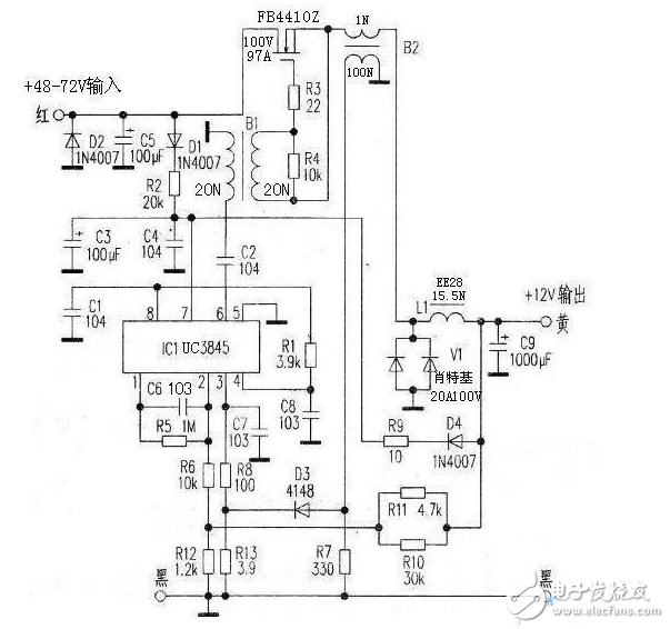 How to wire the electric vehicle 72v converter to 12V