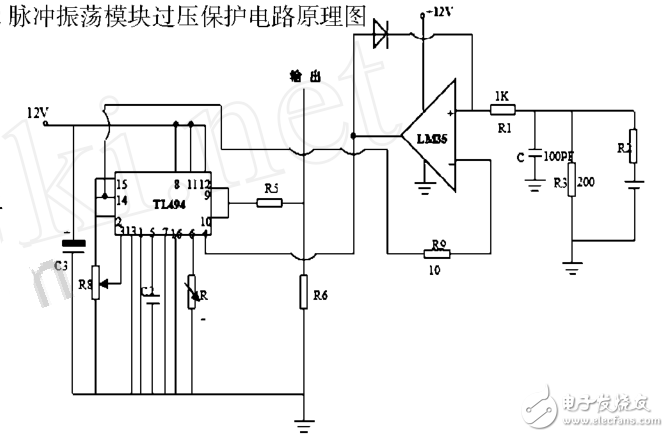 25kV high voltage power supply pulse oscillation module overvoltage protection circuit based on LM358