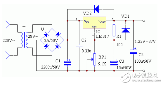 LM317 regulator introduction, pin diagram, parameters, working principle and application circuit diagram