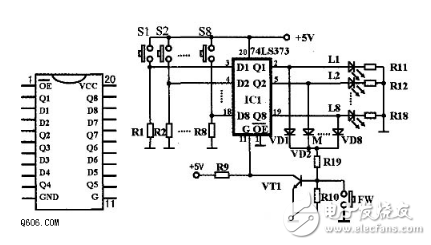 74ls373 pin diagram and function _ working principle _ logic circuit truth table _ parameters and application circuit