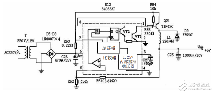 MC34063AP switching power supply principle and maintenance