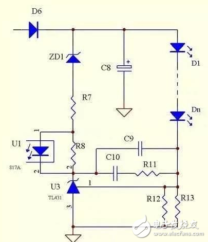 TL431 drive LED constant current control circuit scheme