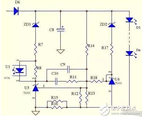 TL431 drive LED constant current control circuit scheme