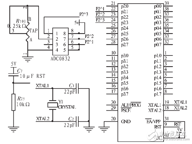 Adc0832 and at89s52 interface circuit and vacuum data acquisition