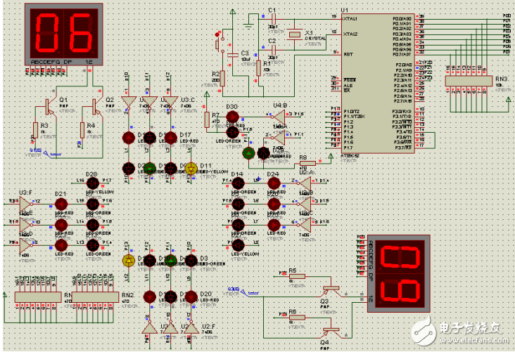 Traffic Light Control Circuit Design Based on Proteus and Single Chip Computer