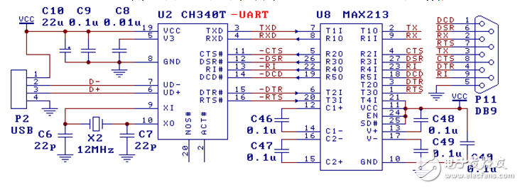 Usb to ttl circuit map Daquan (RS232 / serial / CH340T / PL2303)