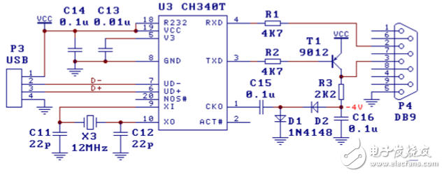 Usb to ttl circuit map Daquan (RS232 / serial / CH340T / PL2303)