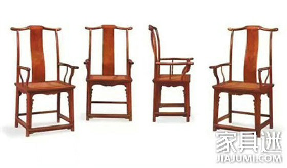 In the late 16th and early 17th centuries, the huanghuali four-headed official hat chair (a set of four)