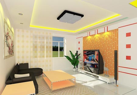 Living room ceiling effect map