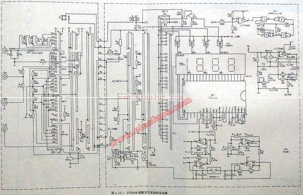 DT890B digital multimeter circuit