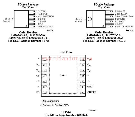 Schematic diagram of output switching regulator power supply based on LM2676