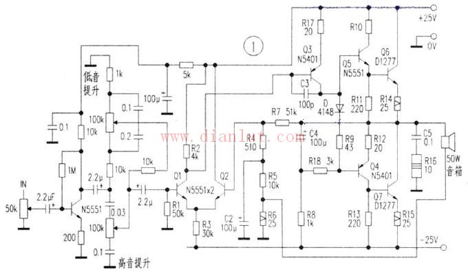 Amplifier principle circuit diagram