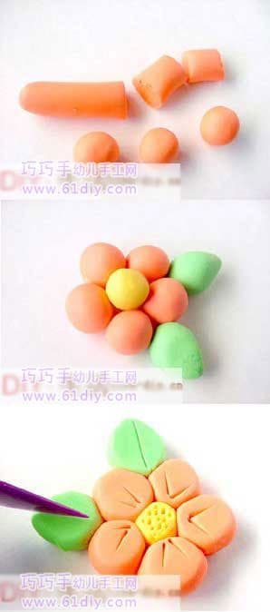 Soft pottery making simple flowers